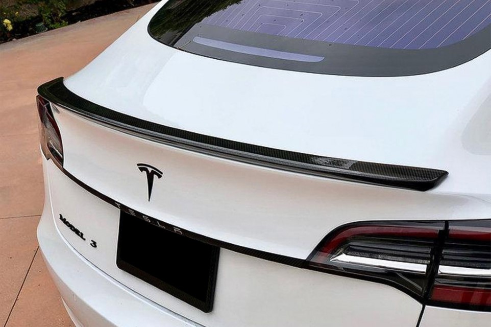 Achterklep Spoiler Tesla Model 3 Echt Carbon