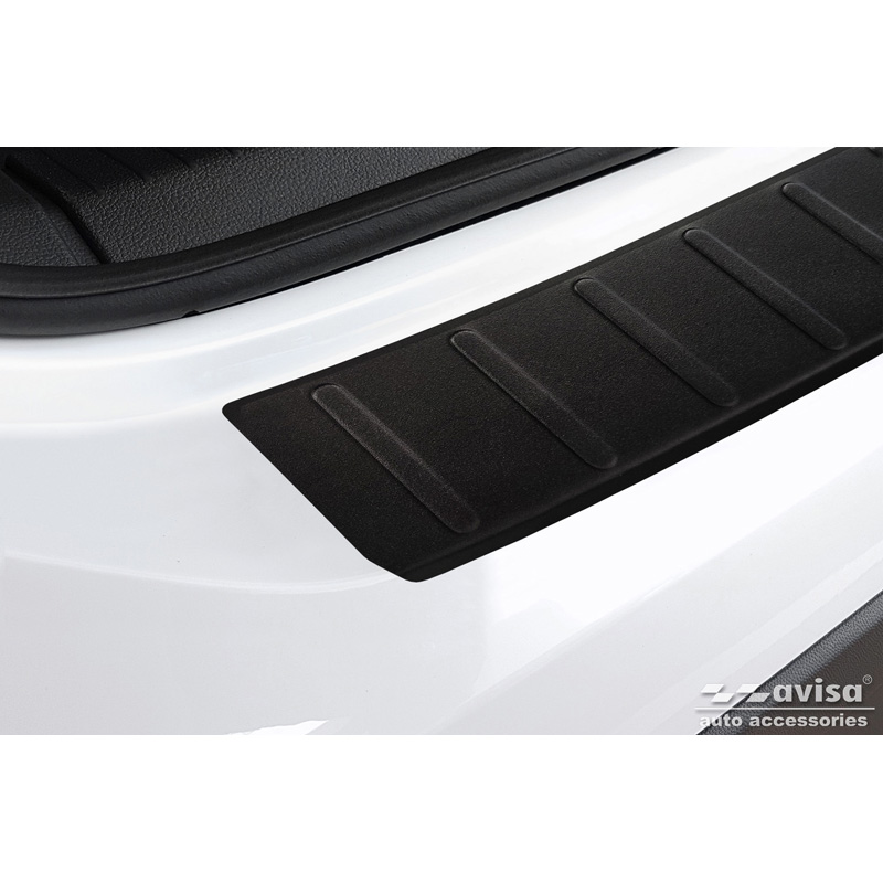 Matt Black Stainless Steel Rear bumper protector  Volkswagen T-Cross 2019-2024 & FL 2024- 'Ribs'