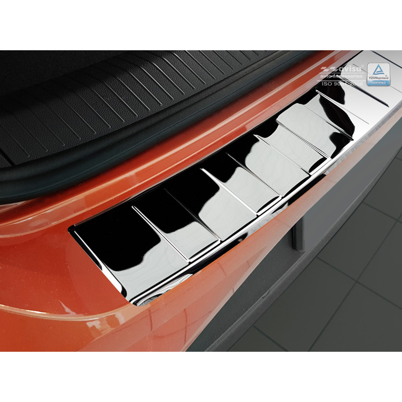 Chrome Stainless Steel Rear bumper protector  Volkswagen T-Roc 2017-2022 & Facelift 2022- incl. Cabrio - 'Ribs'