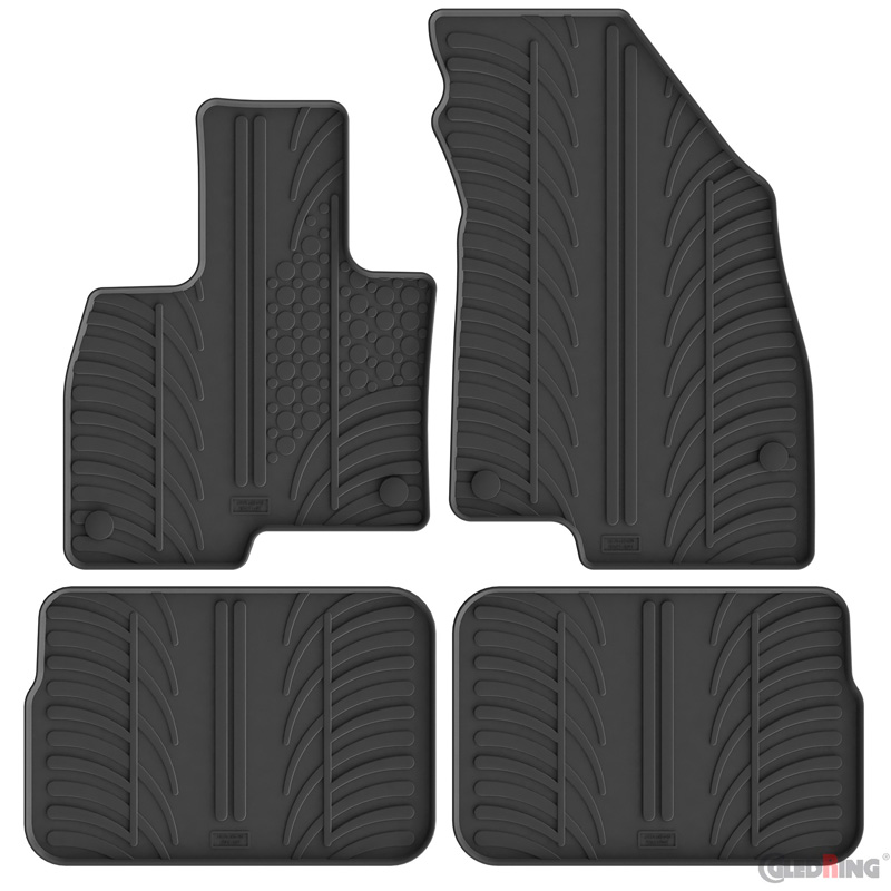 Gledring Rubber car mats set  Jaecoo J7 2024- (Petrol & PHEV) (T profile 4-pieces + mounting clips)