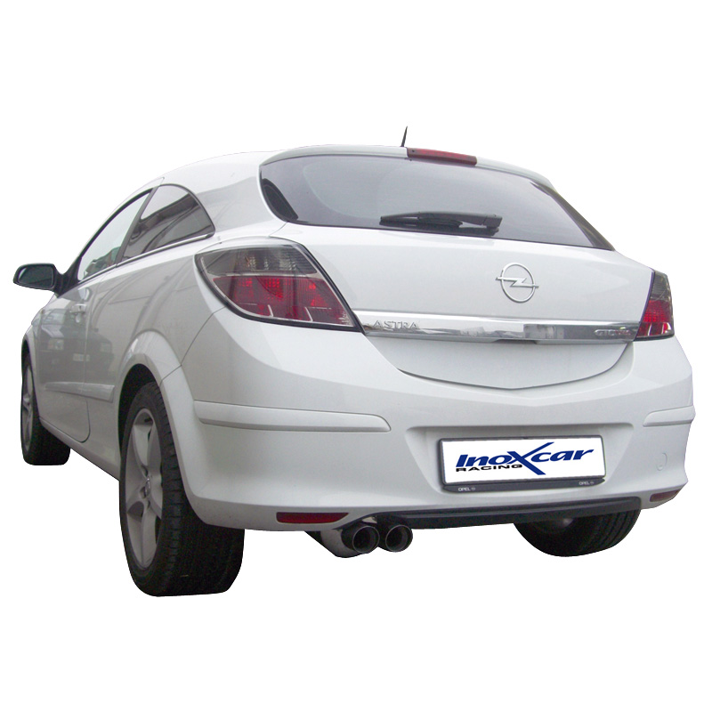 100% RVS Sportuitlaat  Opel Astra H GTC 1.6T (180pk) 2007- 2x70mm Racing