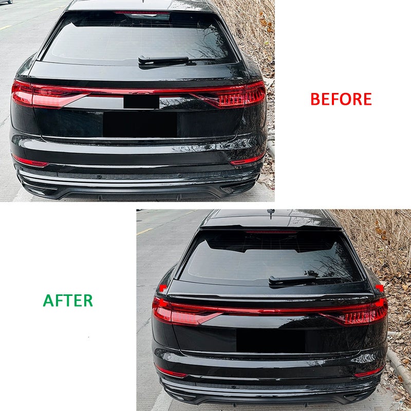 Lower mid rear spoiler  Audi Q8 (4MN) S-Line/SQ8/RSQ8 2018- (ABS Glossy Black)