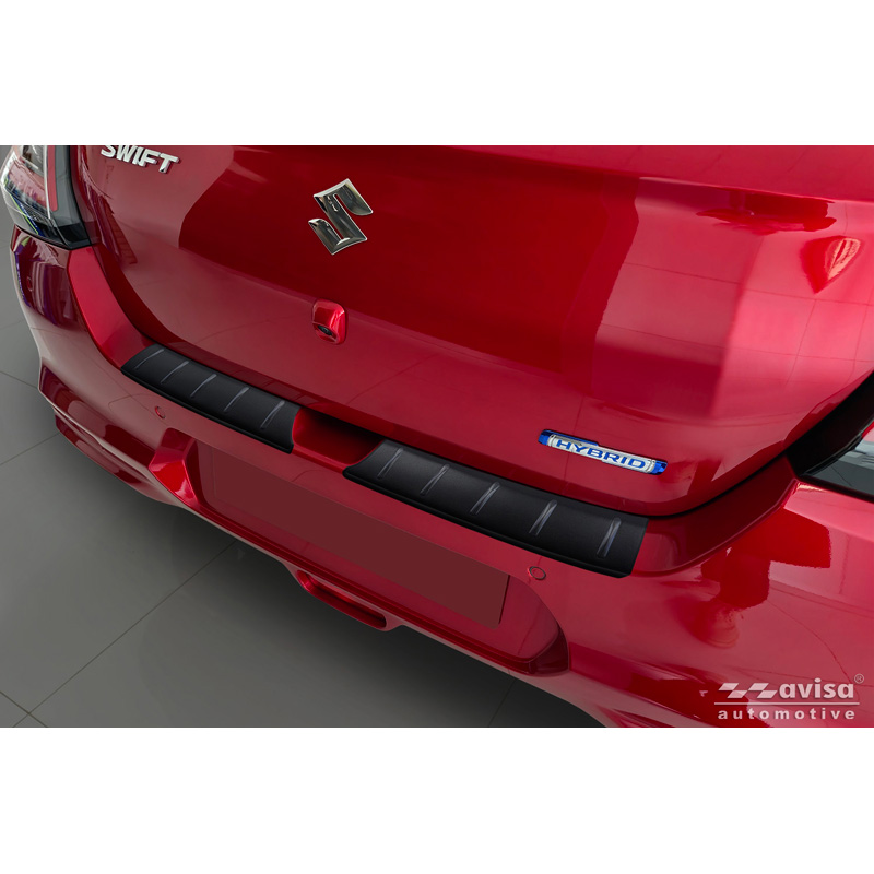 Matt Black Stainless Steel Rear bumper protector  Suzuki Swift VI 2024- 'Ribs'