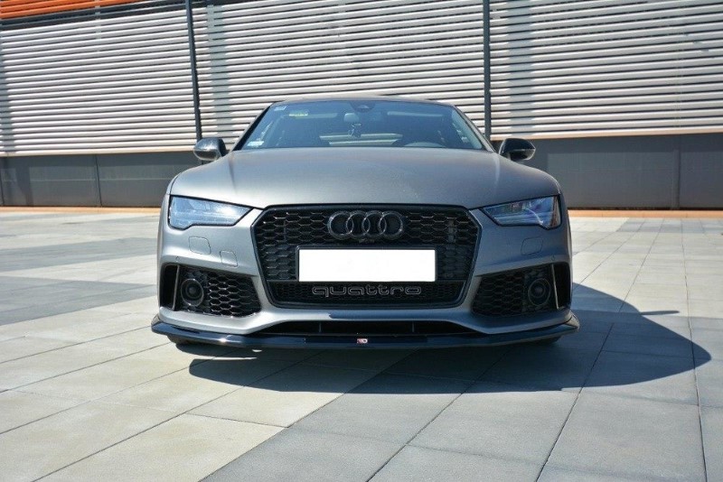 Voorspoiler V.2 Audi RS7 C7 FL Maxton Glans Zwart