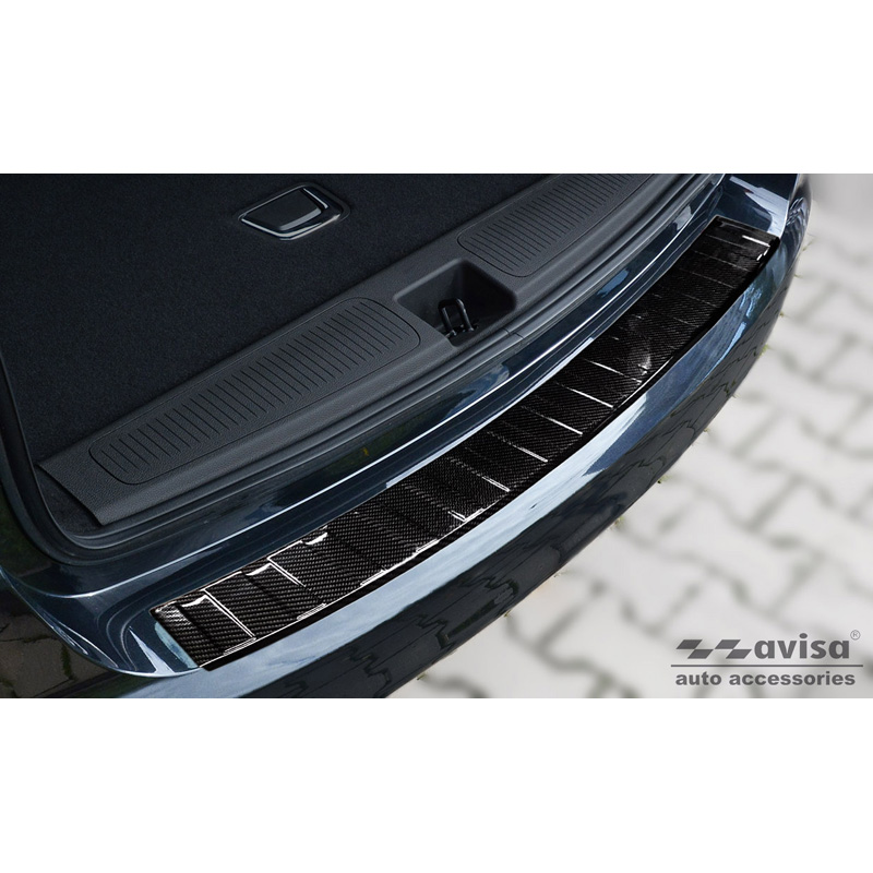 Real 3D Carbon Rear bumper protector  Opel Astra K Sportstourer 2016-2022 'Ribs'