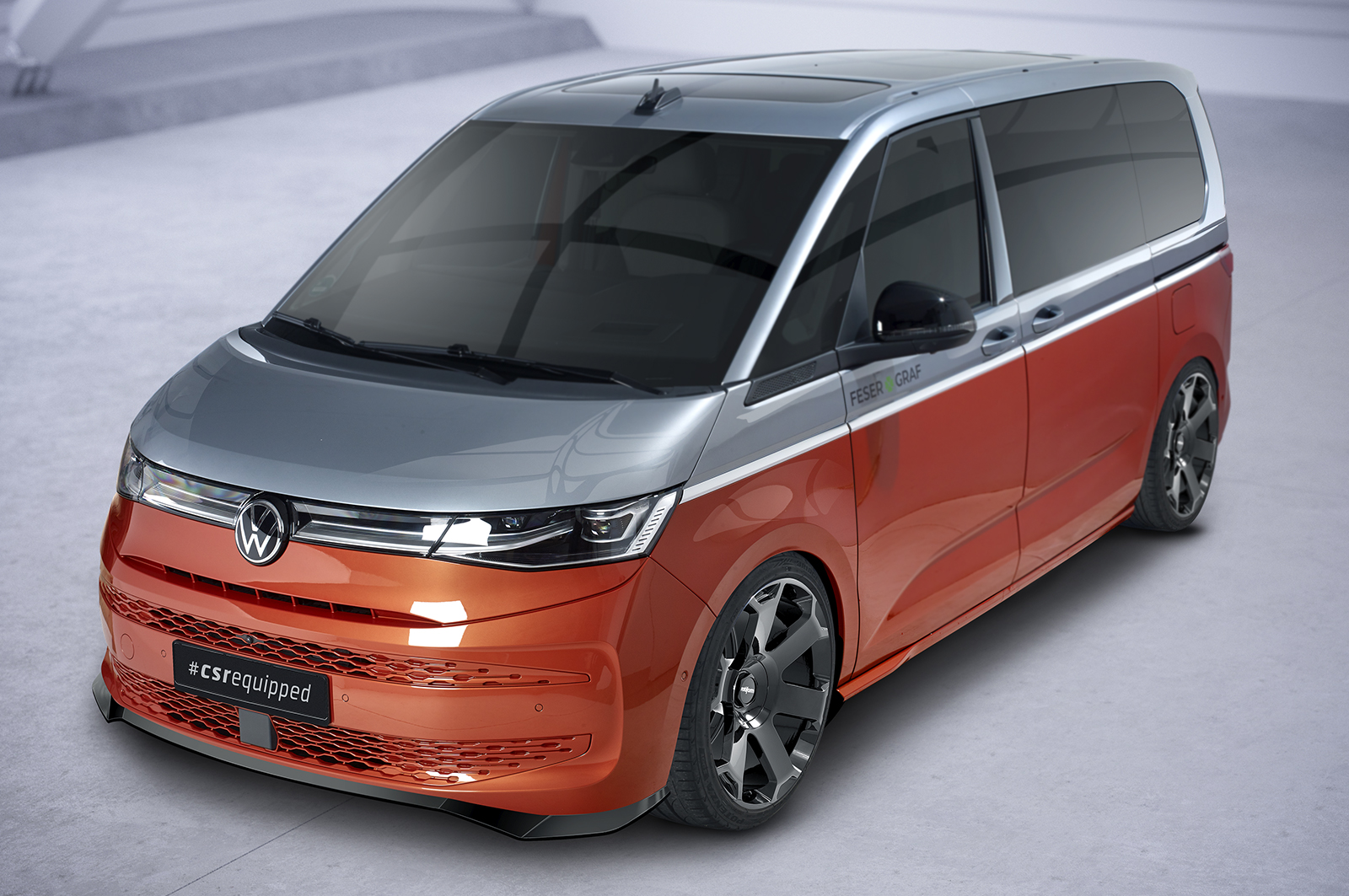 Voorspoiler Volkswagen Transporter T7 CSR Glans Zwart