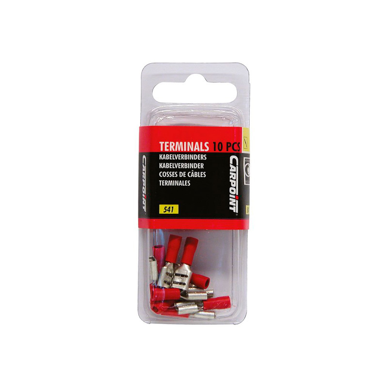 Carpoint Vlakstekkerhuls 541 Rood 6.3x0.8mm Blister 10-stuks