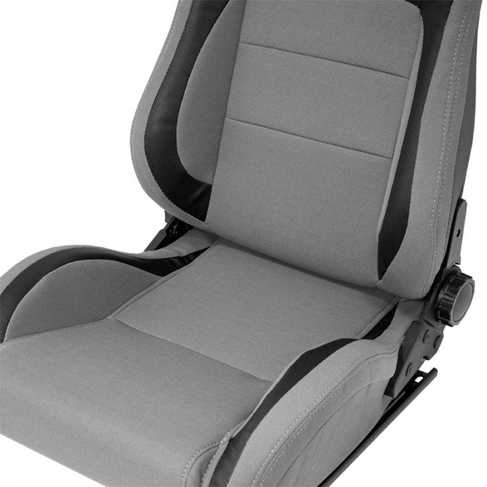 Sport seat 'MS' - Black/Grey - Dual-side reclinable back-rest - incl. slides