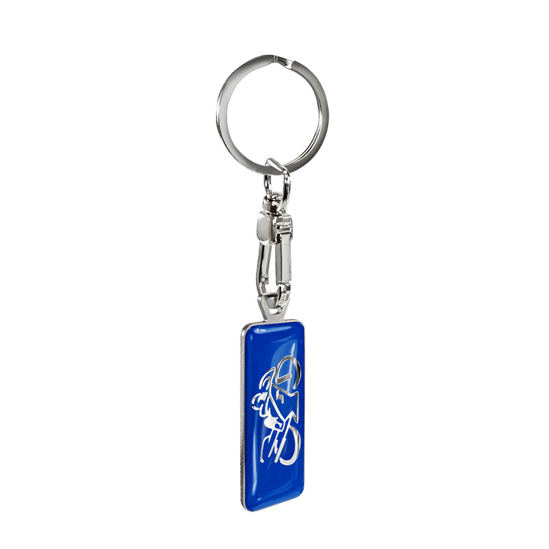 RVS sleutelhanger - 'Moto' Blauw