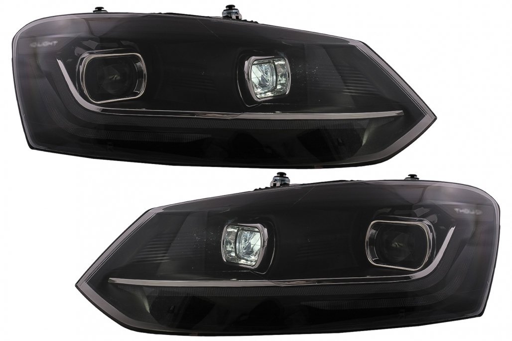 Headlights VW Polo 6R / 6C LED Light Bar Devil Eye Look