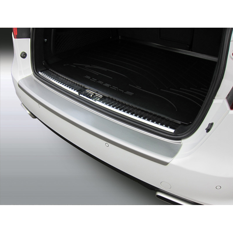 ABS Rear bumper protector  Porsche Cayenne 2010-2014 'Ribbed' 'Brushed Alu' Look