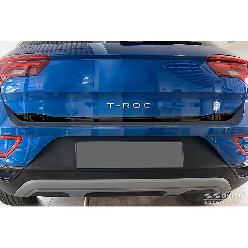 Avisa Schwarz Chrom Edelstahl Heckklappenzierleiste passend für Volkswagen T-Roc 2017-2022 & Facelift 2022-2025 (incl. Cabrio)