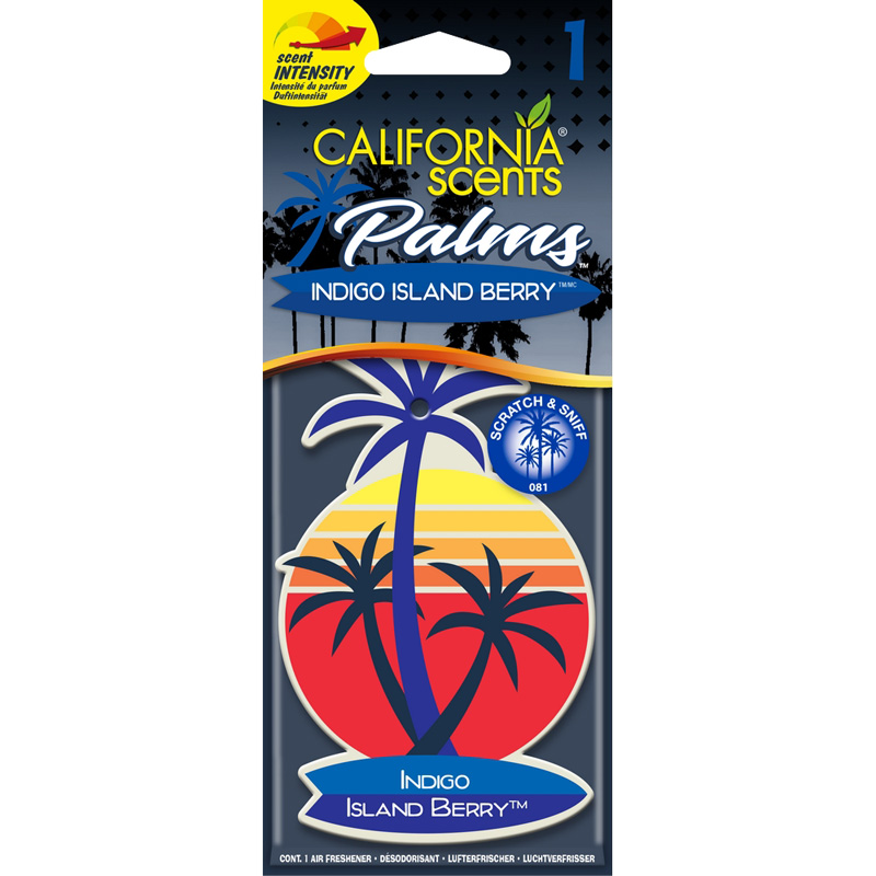 California Scents Palm Tree Air freshener - Indigo Island Berry - 1 piece