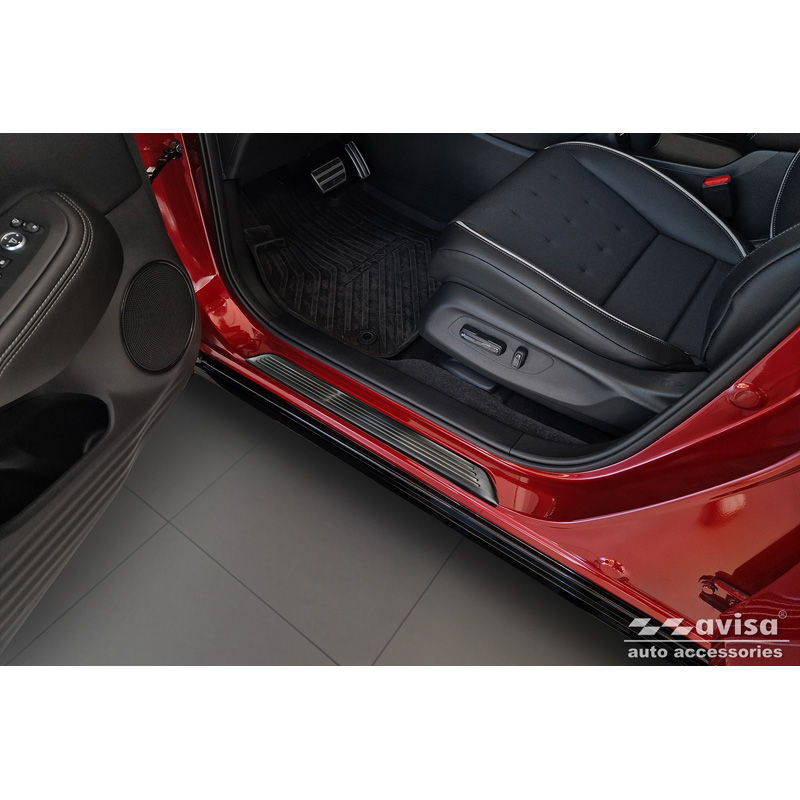 Black Inox door sill protectors  Honda ZR-V (RZ4) 2023- - 'Lines' - 4-pieces