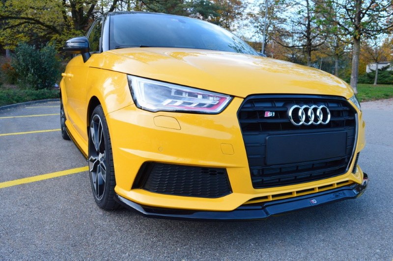 Voorspoiler Audi S1 8X glanzend zwart