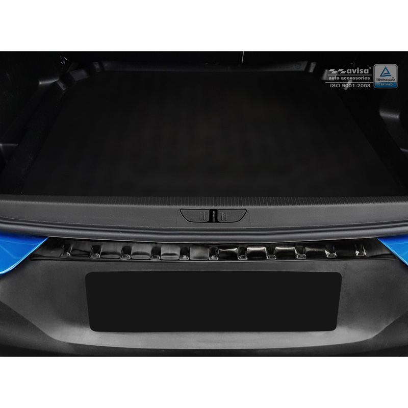 Black Stainless Steel Rear bumper protector  Opel Grandland X 2017-2021 'Ribs'