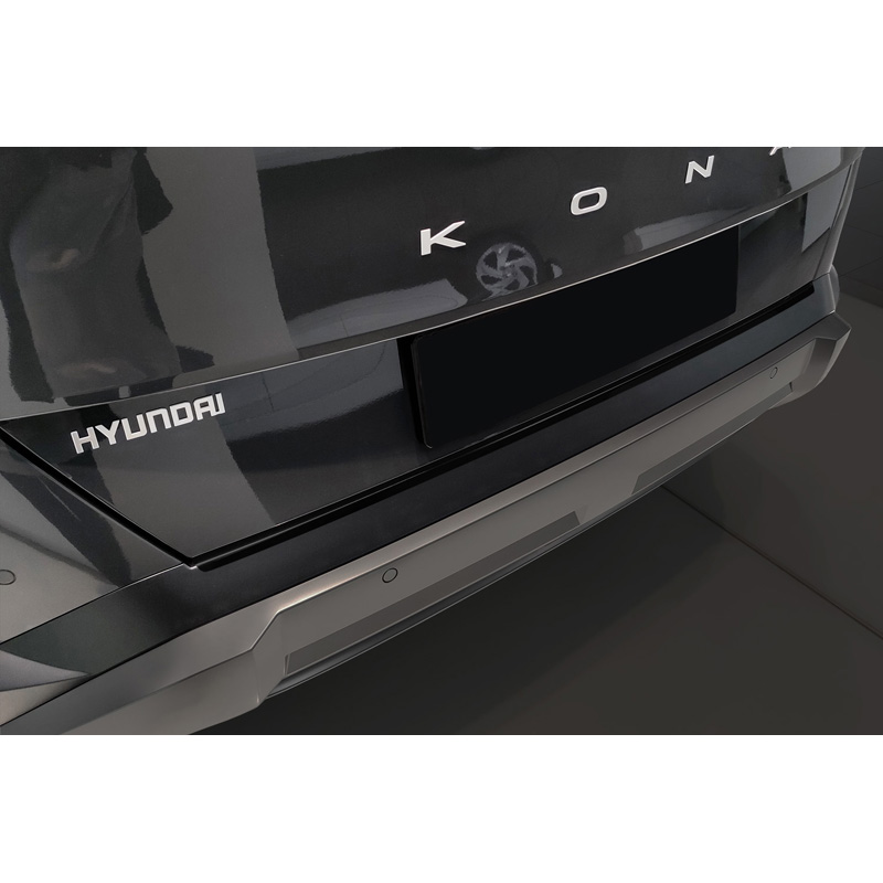 Black Stainless Steel Rear bumper protector  Hyundai Kona II (SX2) excl. N-Line 2023-