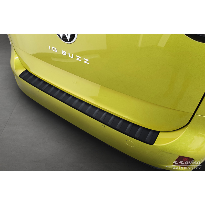 Avisa Matt Black Stainless Steel Rear bumper protector  Volkswagen ID.Buzz + Cargo 2022- 'Ribs'