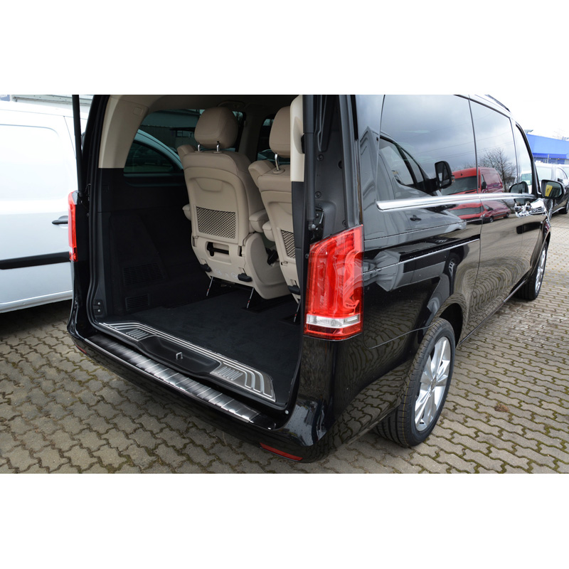 Black Stainless Steel Rear bumper protector  Mercedes Vito / V-Class 2014-2019 & Facelift 2019- 'Ribs'