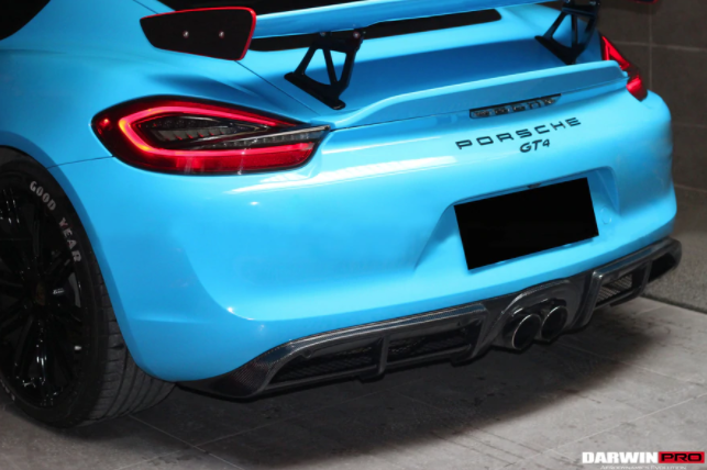 Porsche 981 Boxster/Cayman GT4 Style Carbon Fiber Diffuser 2012-2016