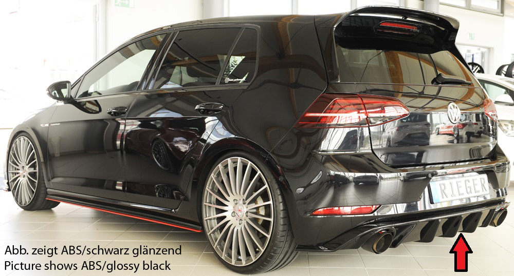 Achterbumper Diffusor Rieger Carbon-look VW Golf 7.5 GTI 2017-