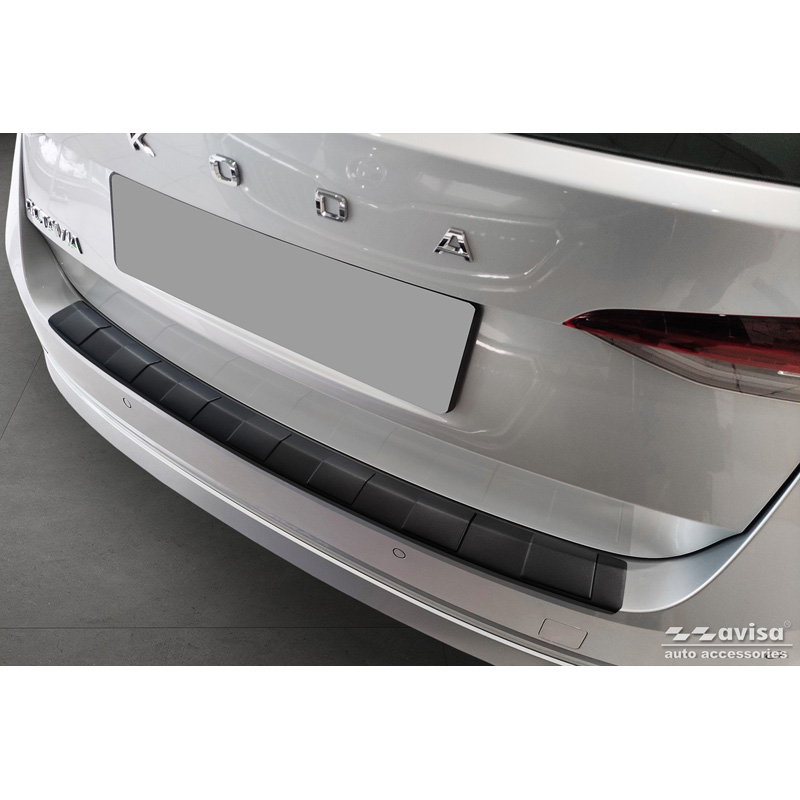 Matzwart RVS Achterbumperprotector  Skoda Octavia Combi (NX5) incl. RS 2020-2024 & FL 2024- 'Ribs'