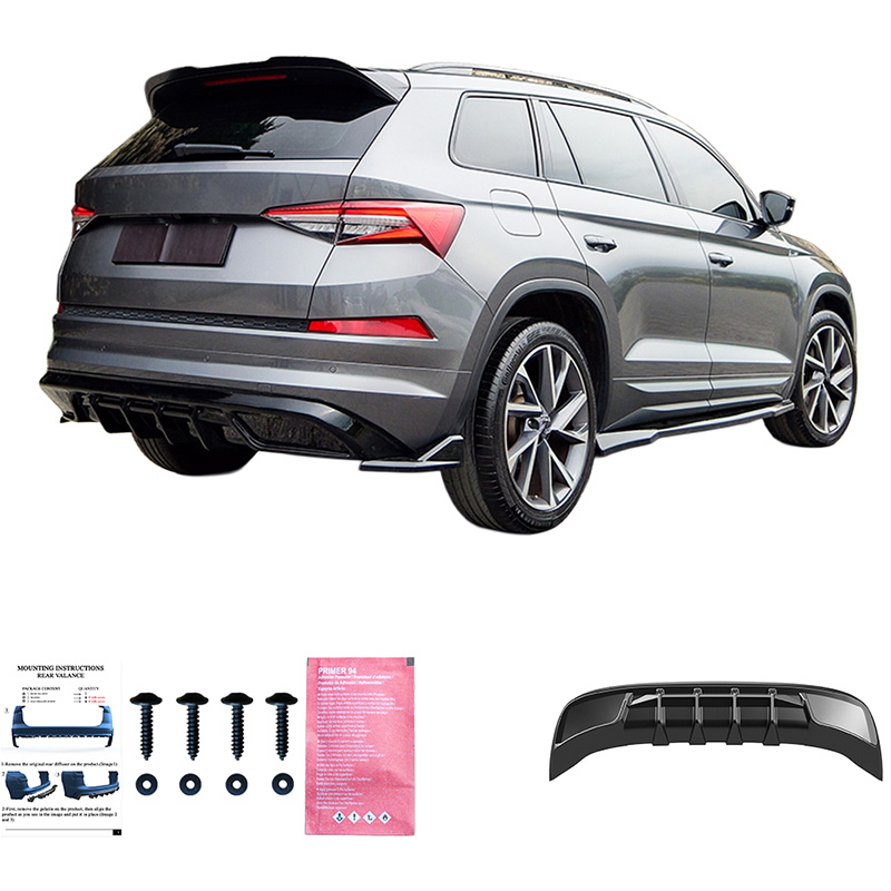 Oneway Rear Diffuser  Skoda Kodiaq I (NS7) Sportline 2017-2024 - Gloss black