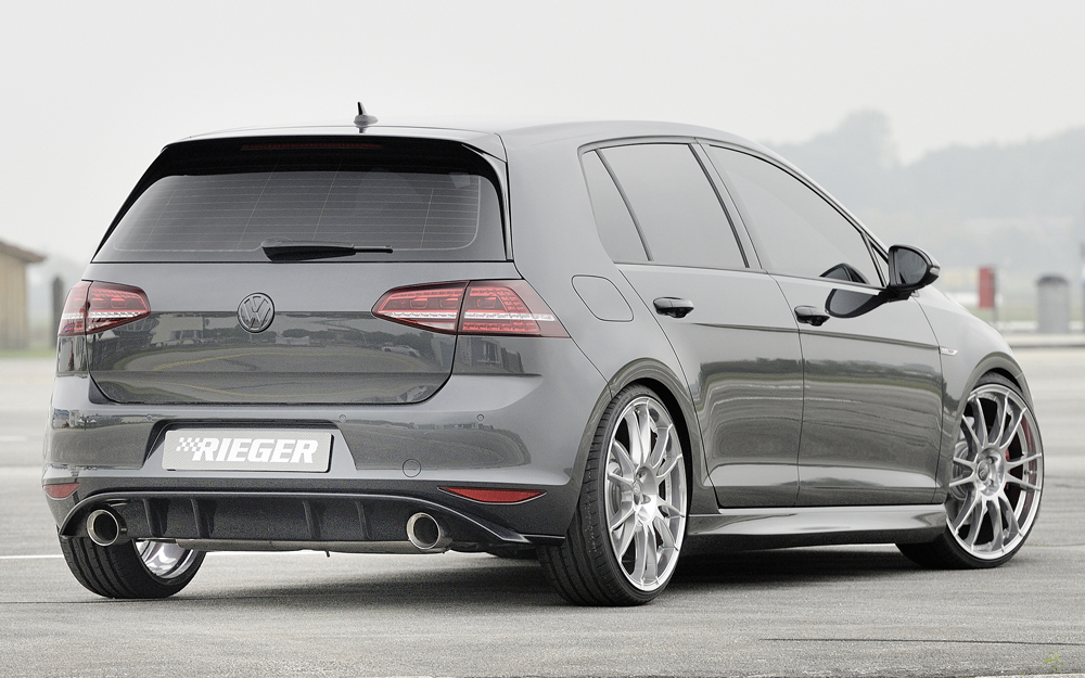 Achterbumper Diffusor Rieger Glossy Black VW Golf 7 GTI