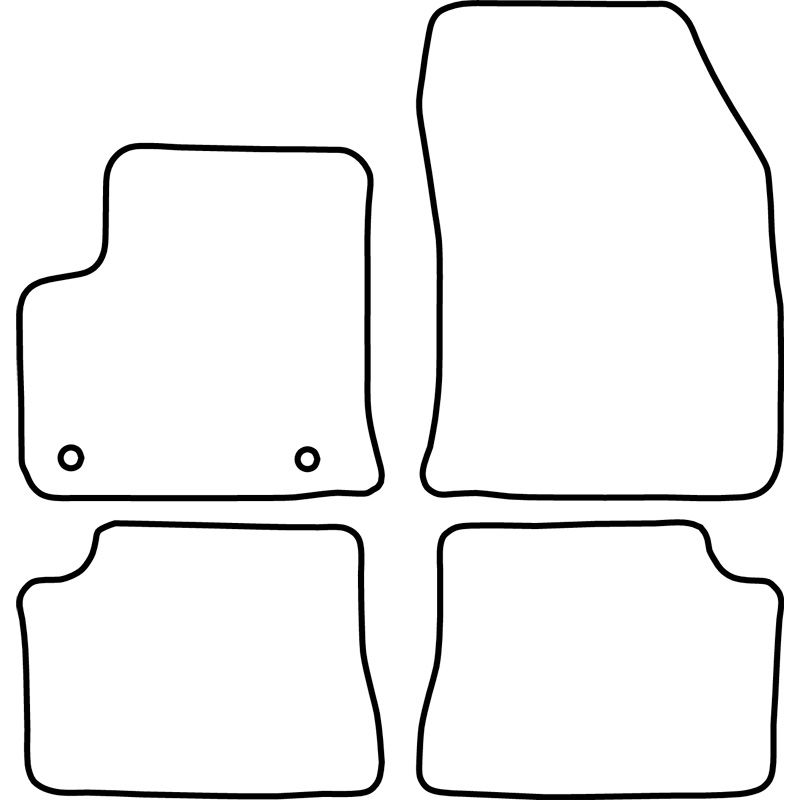 Set velour car mats  Peugeot e-208 / Opel e-Corsa F / Citroën DS3 Crossback Electric 2019-