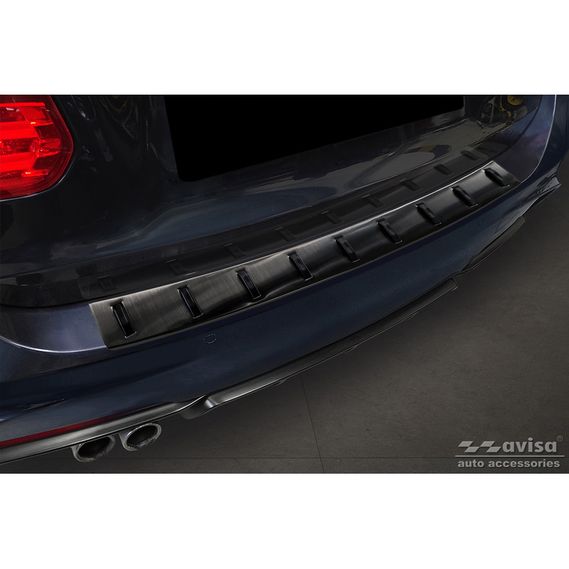 Black Stainless Steel Rear bumper protector  BMW 3-Series (F31) Touring (incl. M-pack) 2012-2015 & Facelift 2015-2019 'STRONG EDITION'