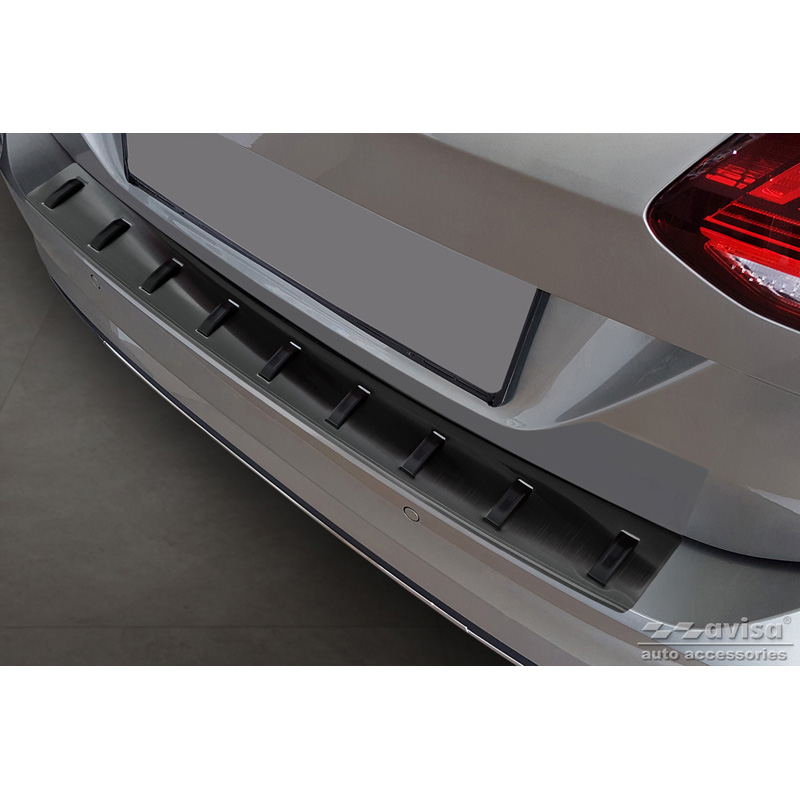 Black Stainless Steel Rear bumper protector  Volkswagen Golf VII Variant Facelift 2017-2019 (incl. R-Line) 'STRONG EDITION'