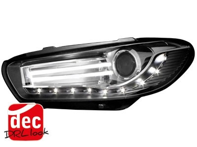 Koplampen VW Scirocco 08-.. DRL look Devil Eyes Zwart