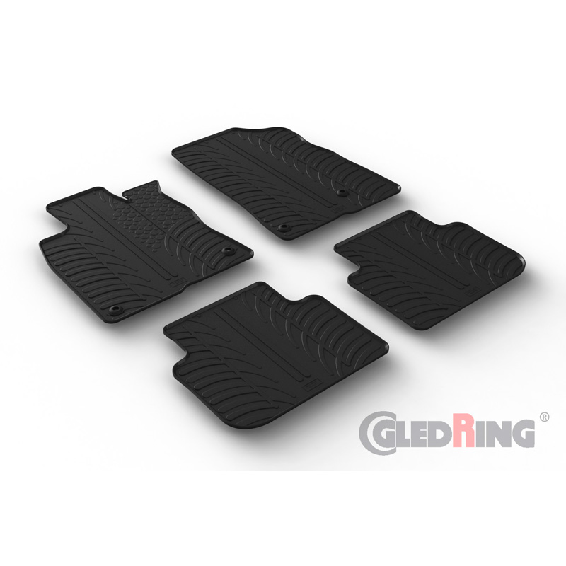 Rubber car mats set  Honda Civic XI HB e:HEV 2022- (T profile 4-pieces + mounting clips)