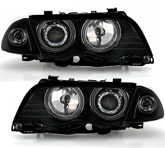 Koplampen BMW E46 4drs 98-01 Angel Eyes Ice CCFL