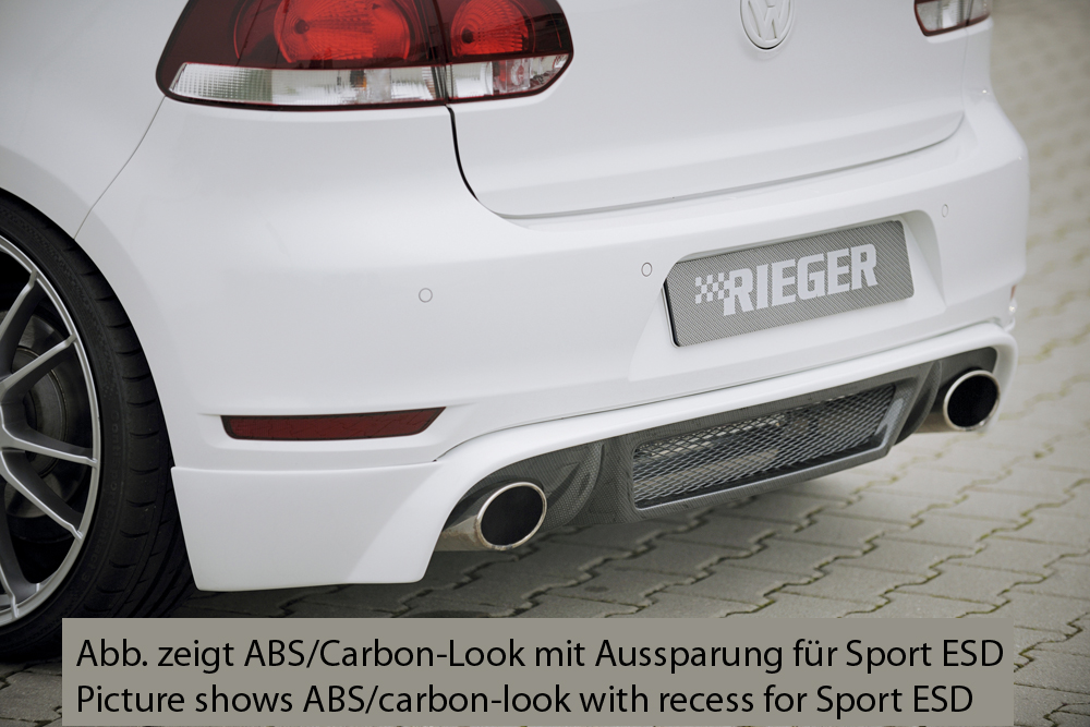 Diffuser Volkswagen Golf 6 GTI GTD Rieger Mat Zwart
