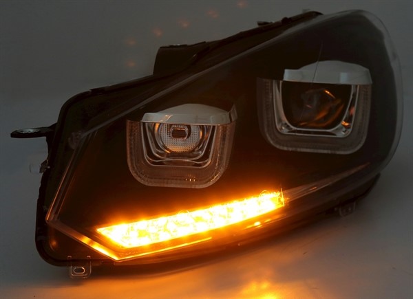 Headlights VW Golf VI U-Tube LED Dynamic Black