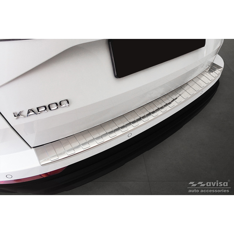 Stainless Steel Rear bumper protector  Skoda Karoq Facelift 2022- + Sportline Facelift 2022- 'Ribs'