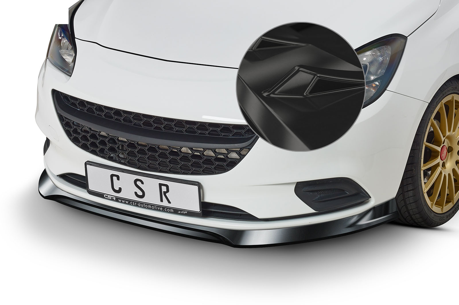 Voorspoiler Opel Corsa E CSR glans Zwart