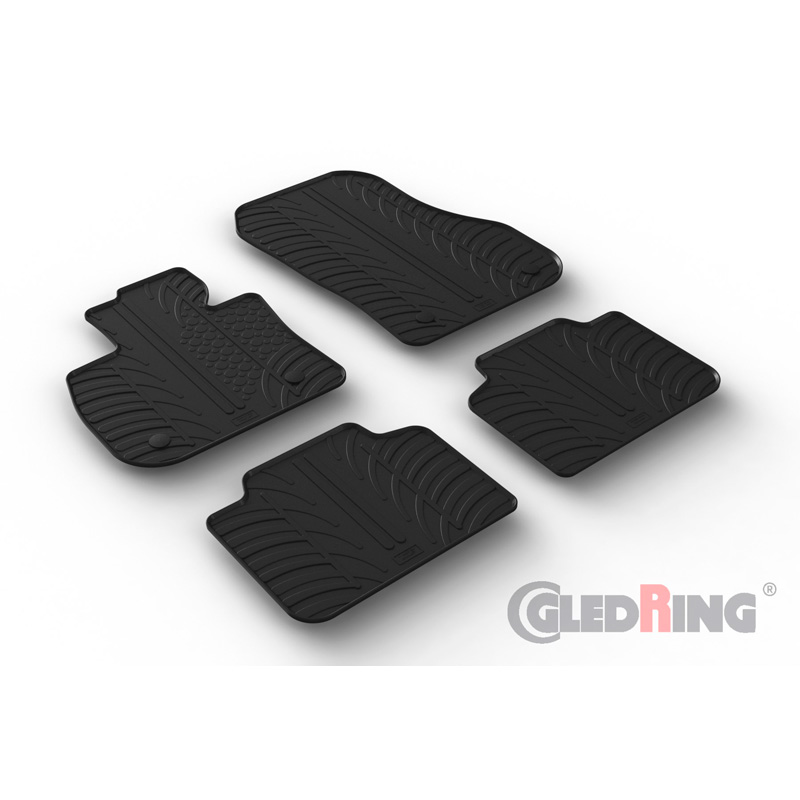 Rubber car mats set  BMW X1 (U11) 2022- (T profile 4-pieces + mounting clips)
