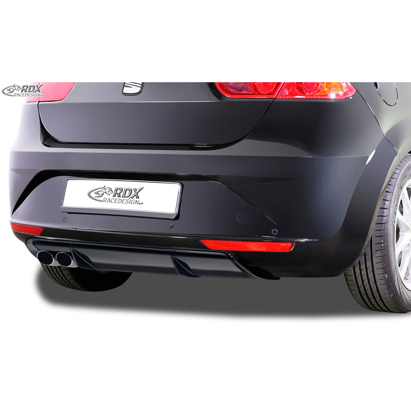 Rear bumper skirt 'Diffusor'  Seat Leon 1P Facelift 2009-2012 excl. FR/Cupra (ABS glossy black)
