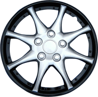 4-Delige Wheelcoversset Alaska 15-inch zwart/zilver