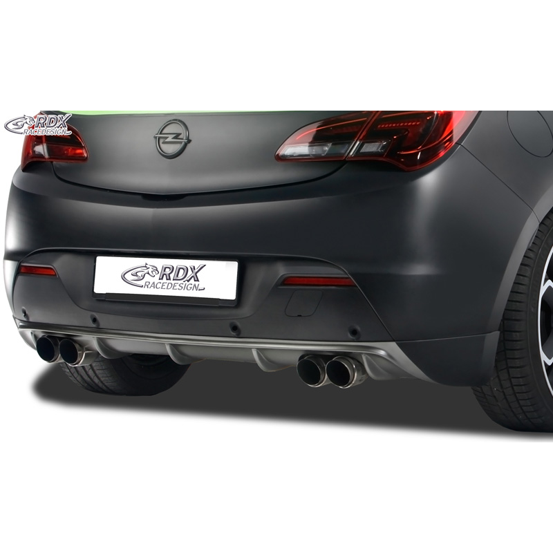 Rear bumper skirt 'Diffusor'  Opel Astra J GTC 2009-2015 excl. OPC (for double exhaust) (PUR)