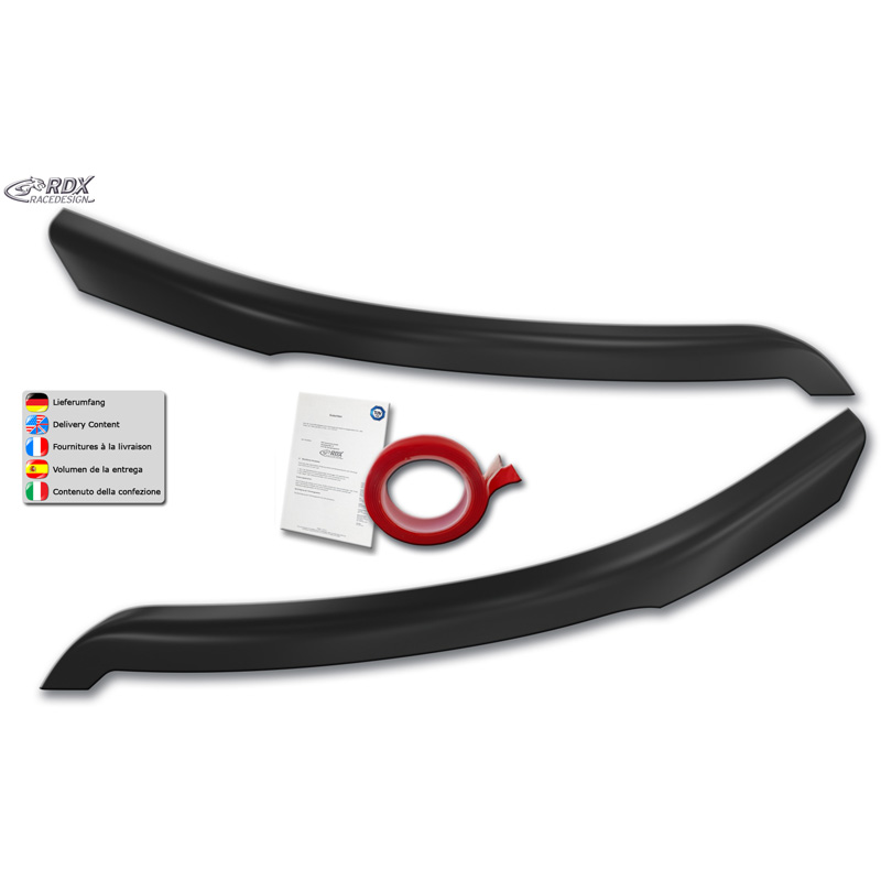 RDX Racedesign Head light spoilers  Ford Transit (Xenon and black Halogen headlights) 2014- (ABS)