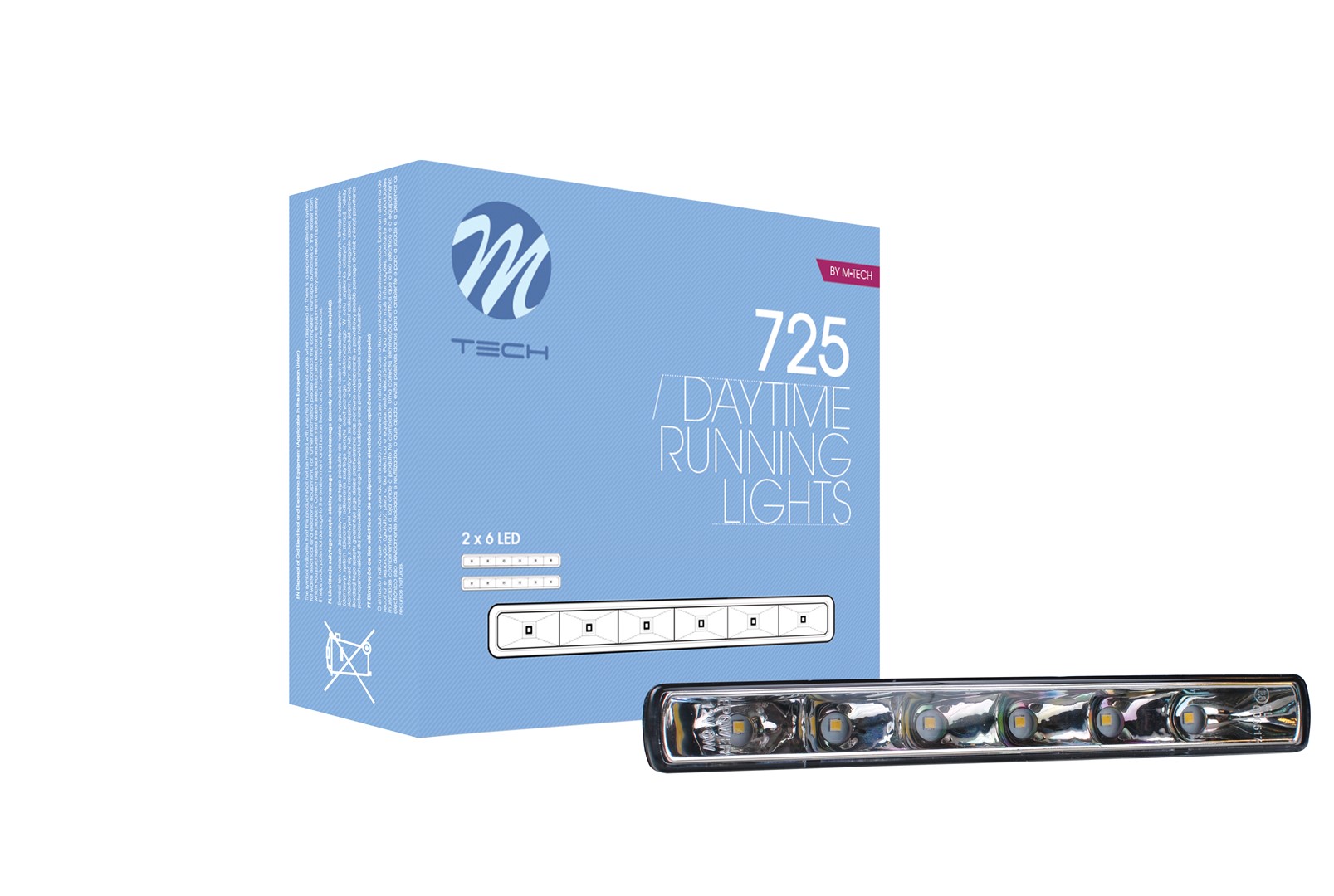 Dagrijlicht M-tech 725 HP LED Ultra Bright 6 LED