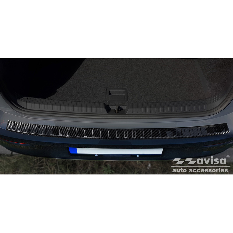 Real 3D Carbon Rear bumper protector  Volkswagen Golf VIII HB 5-doors 2020-2024 & FL 2024- 'Ribs'