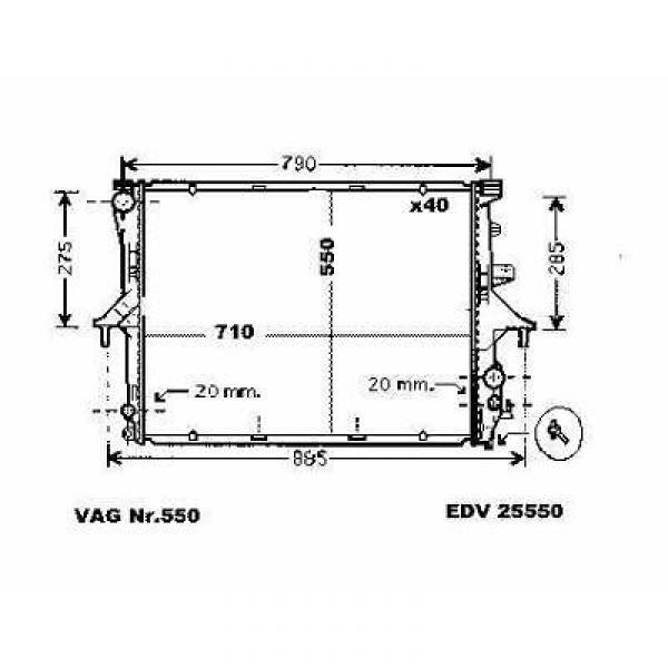 Radiator TOUAREG 02->> 710x551x40 2.5 R5 TDI +/-AC
