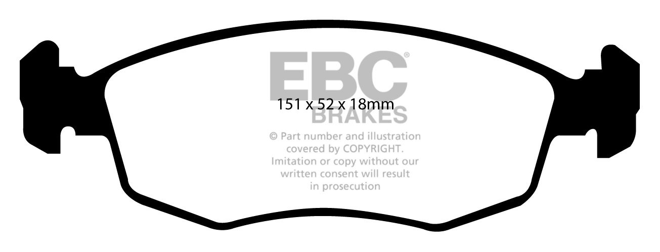 EBC Brakes FIAT Punto 1.8 99-2001 Remblokken voorzijde greenstuf