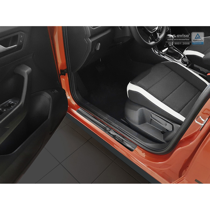 Black Inox door sill protectors  Volkswagen T-Roc 2017-2022 & Facelift 2022 - 'Sportline' - 4-pieces