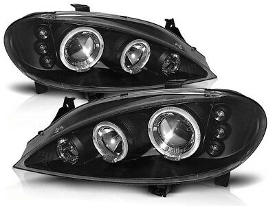 Koplampen Renault Megane 99-02 Angel Eyes zwart