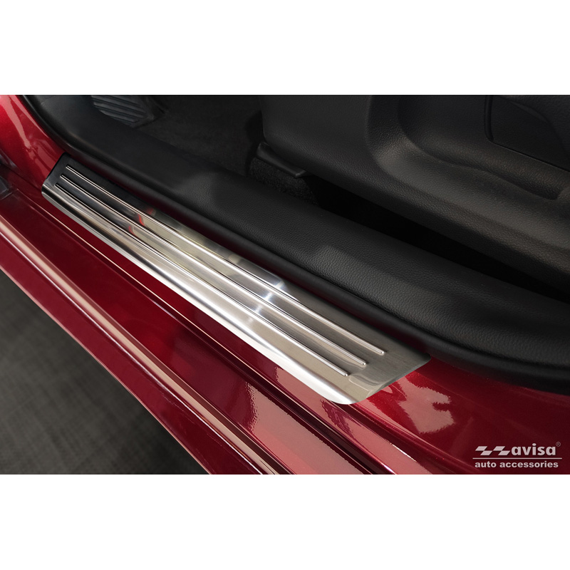 Stainless Steel Door sill protectors  Toyota Yaris 2020- incl. Facelift, excl. GR / Toyota Yaris Cross 2021- / Toyota C-HR II 2023- 'Lines' - 4-pieces
